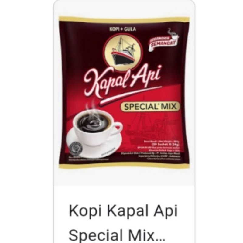 

Kopi Kapal Api special mix plus gula isi 10pcs