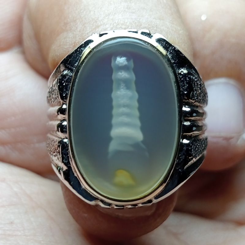 Batu Kristal Gambar Busi - Susup Chalcedony. Bukan Bacan Doko Bacan Coklat