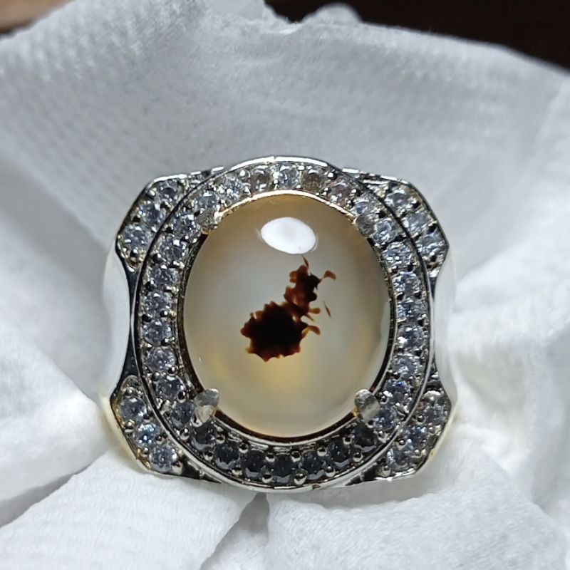 Batu Kristal Gambar Semut -Dendrite Kristal Chalcedony. Bukan Bacan Coklat Bacan Totol