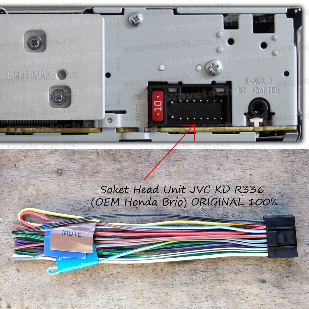 Kabel Soket Head Unit JVC untuk Pasang HU JVC KD-R336 Copotan Honda Brio Soket JVC KDR336 Tape Mobil