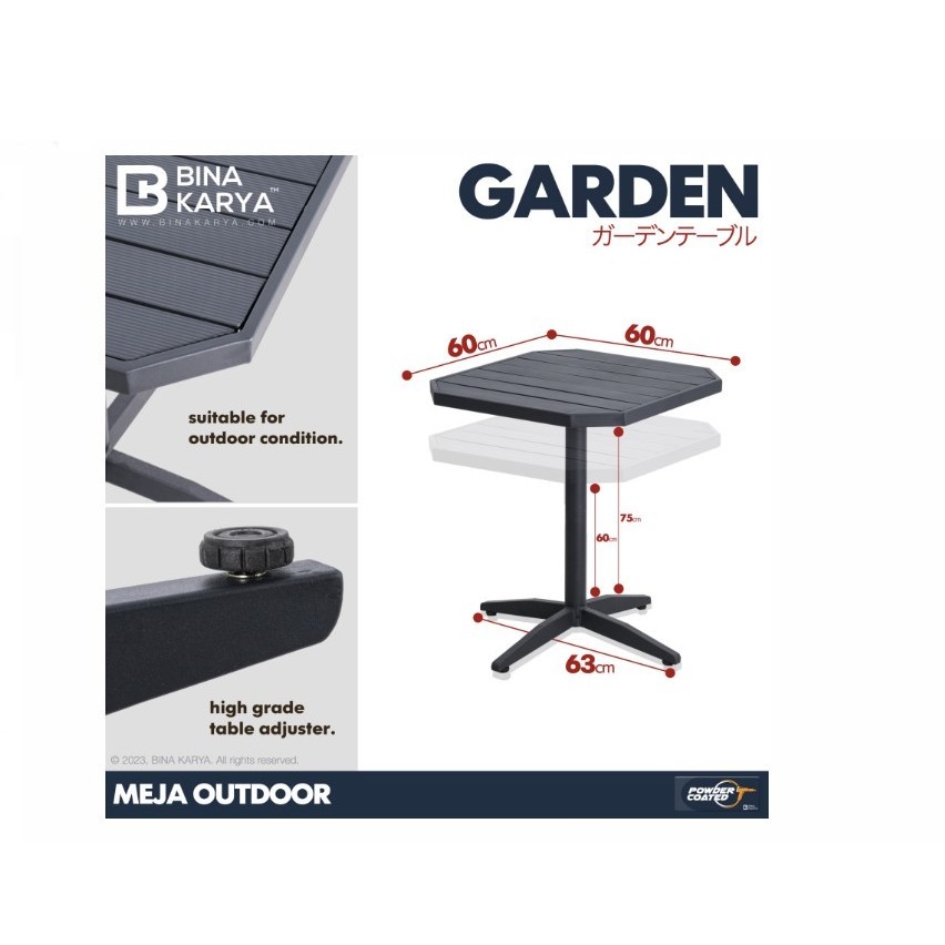 MEJA CAFE OUTDOOR ALUMUNIUM