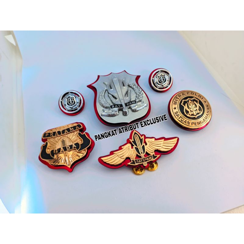 PIN GADA PRATAMA  PIN MITRA POLRI MONOGRAM SATPAM WING SATPAM KEWENANGAN SATPAM