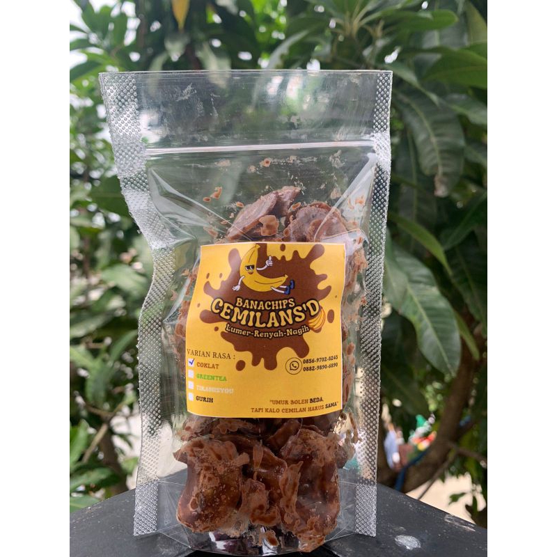 

cemilans'd keripik pisang coklat lumer