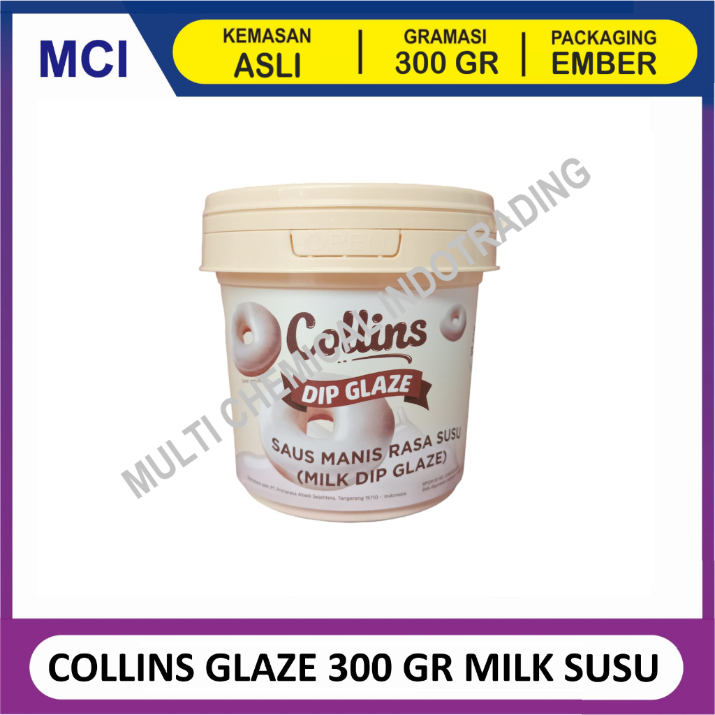 

COLLINS DIP GLAZE 300 GR - TOPPING DONAT PISANG NUGGET - MILK SUSU
