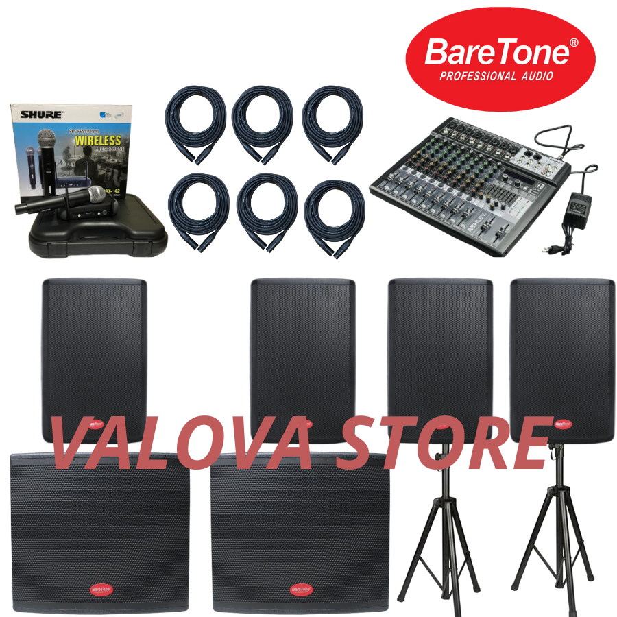 Paket 3 soundsystem outdoor baretone max15H + mixer ashley ax8n