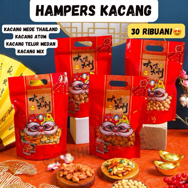 

Hampers Imlek 2025 Shio Ular / Hampers Kacang / KACANG IMLEK/ HAMPERS KACANG IMLEK/KACANG SINCIA/PARCEL KACANG Hiasan imlek 2025 / CNY Hampers / Hampers Kacang / Kacang Mede / Kacang pilus / Kacang Atom / Kacang Telur Premium mix murah ready stock