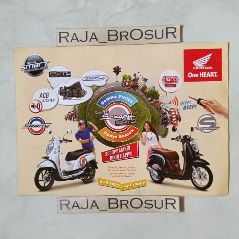 Poster brosur katalog leaflet Honda Scoopy ESP Idling Stop 2015