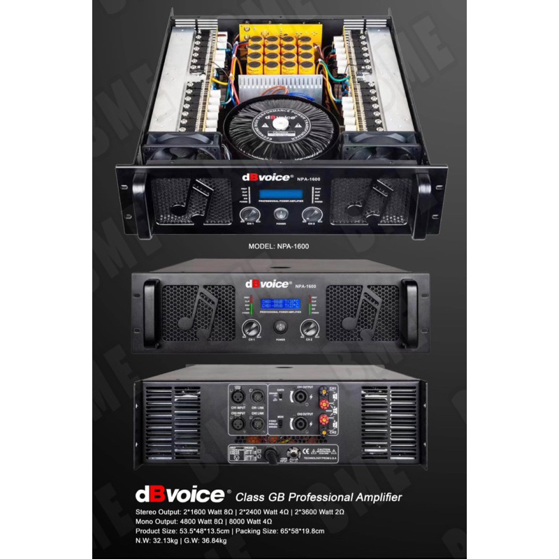 Power dB Voice NPA 1600 / NPA1600 Amplifier Class GB Original Dbvoice
