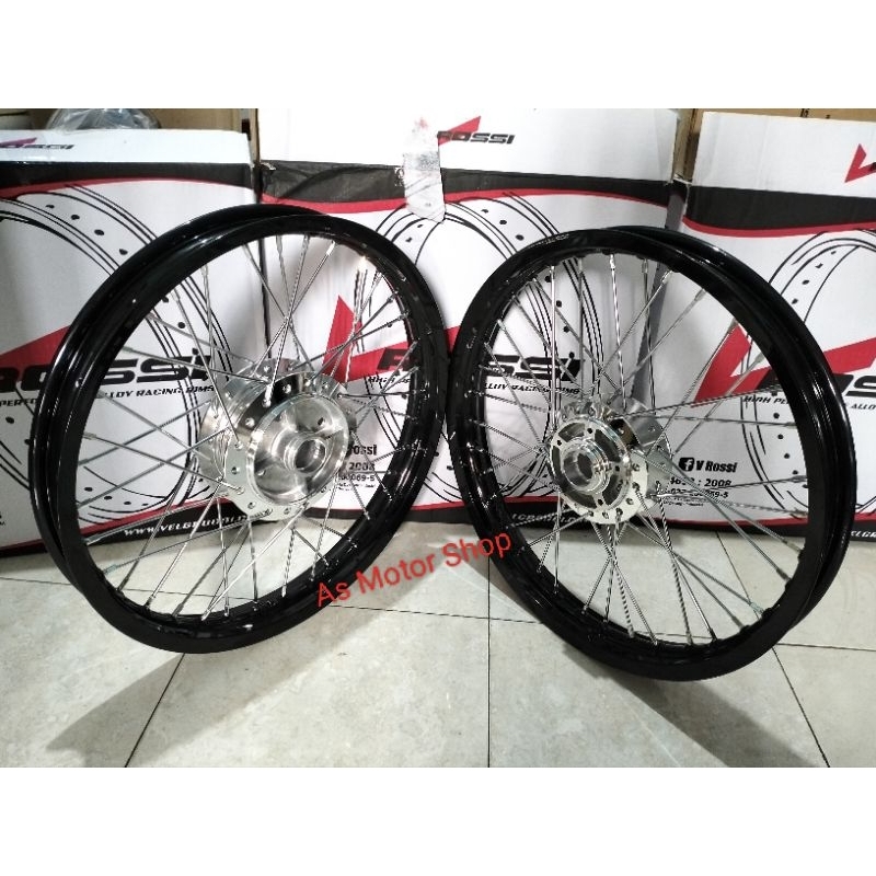 VELG SEPASANG MEREK ROSSI UKURAN 140 - 160 RING 17 TROMOL SET HONDA SUPRA X 110  DAN SUPRA FIT LAMA