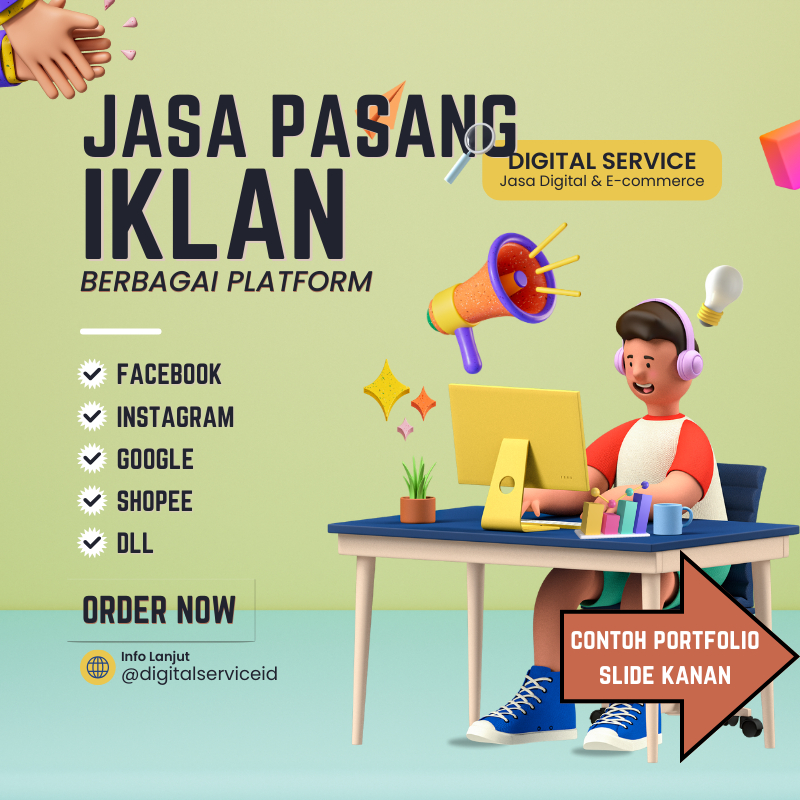 Jasa Iklan di Instagram, Facebook, Google, Youtube, Shopee, dll