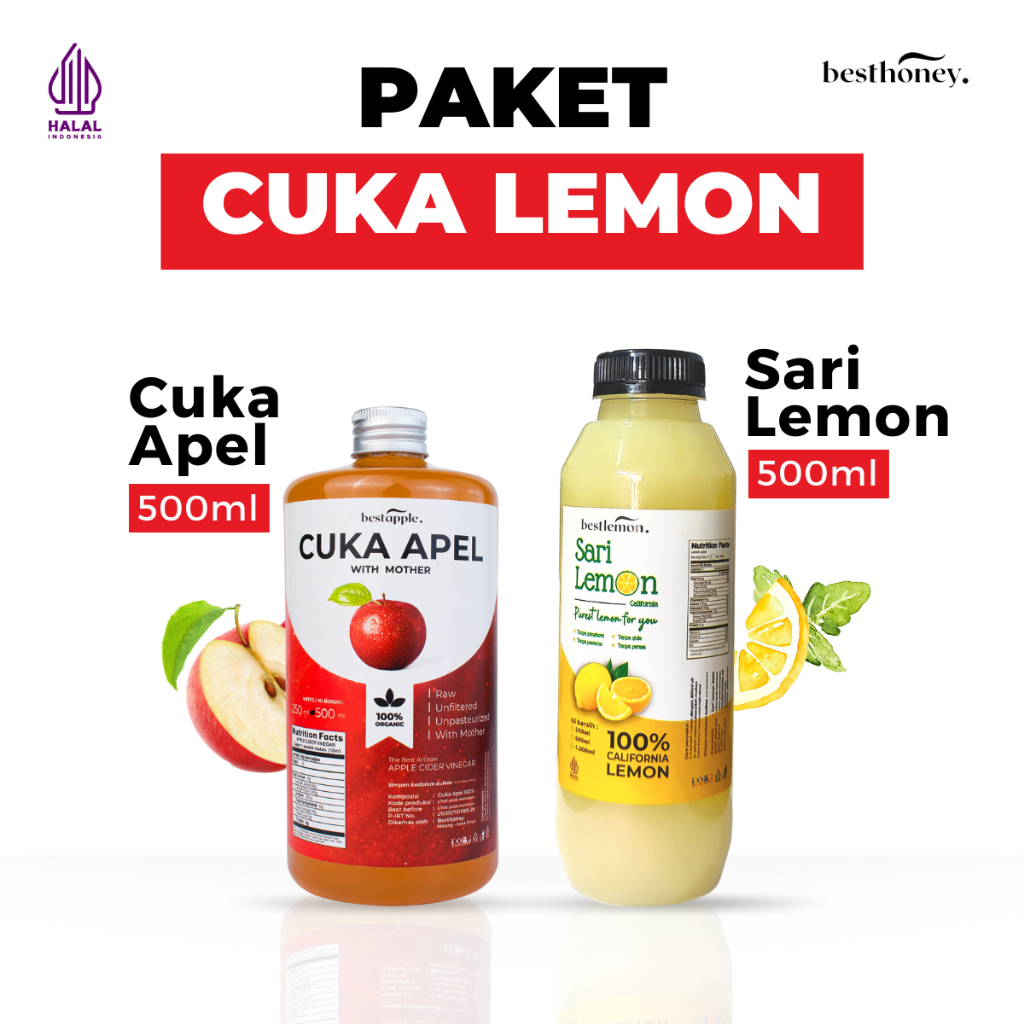 

Besthoney Paket Bundling Diet Sehat Paket Bundling Cuka Apel 500 ML dan Sari Lemon 500 ML Murni