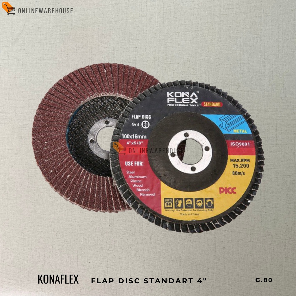 Konaflex Flap Disc Standart 4" 100x16mm Grit 60-240