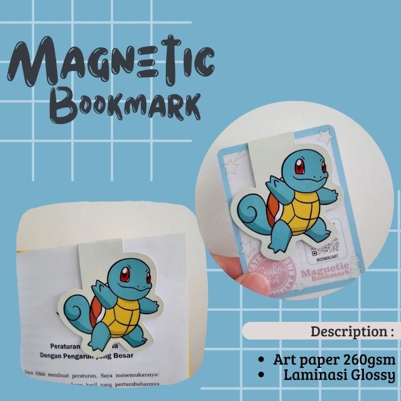 

magnetic bookmark / pembatas buku magnet Anime Pokemon Squirtle