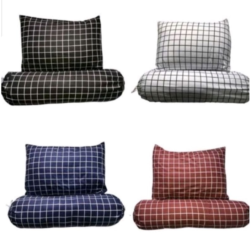 Sarung bantal motif kotak | Sarung bantal guling | Sarung guling motif kotak | Sarung bantal aetheti