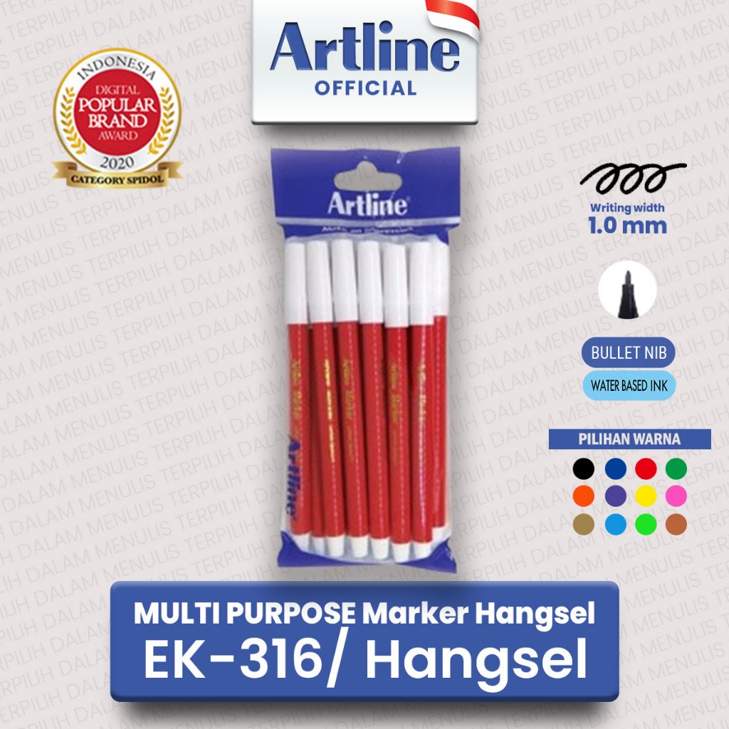 

ARTLINE Spidol Mewarnai Marker Hangsel EK-316/H (12 BUAH)