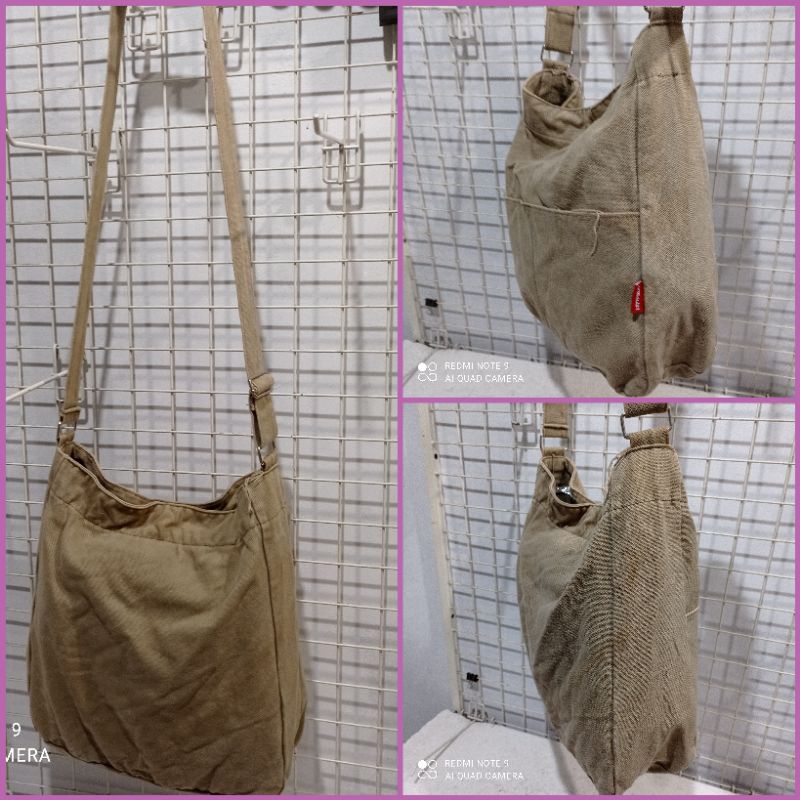 LEFTFIELD canvas sling bag-preloved -alas 11x31cm tinggi 33cm