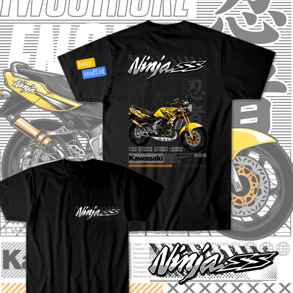 KAOS ANAK CUSTOM GAMBAR MOTOR NINJA SS TERLARIS