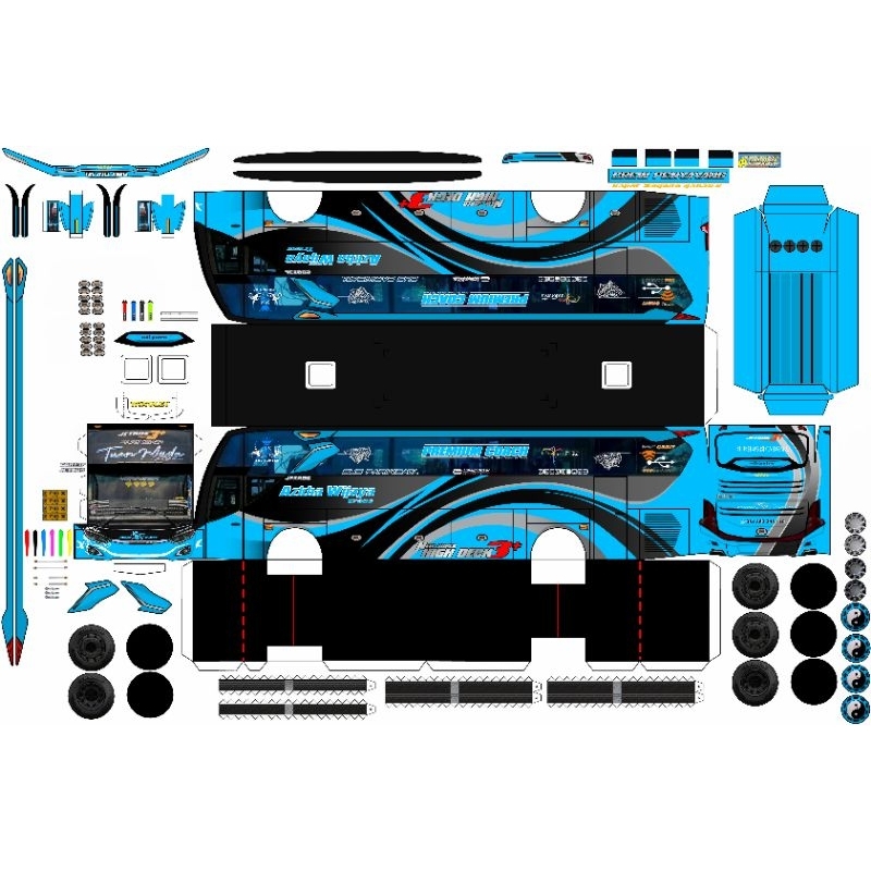 LEMBARAN PAPERCRAFT BUS KEN AROK EKA PERSADA