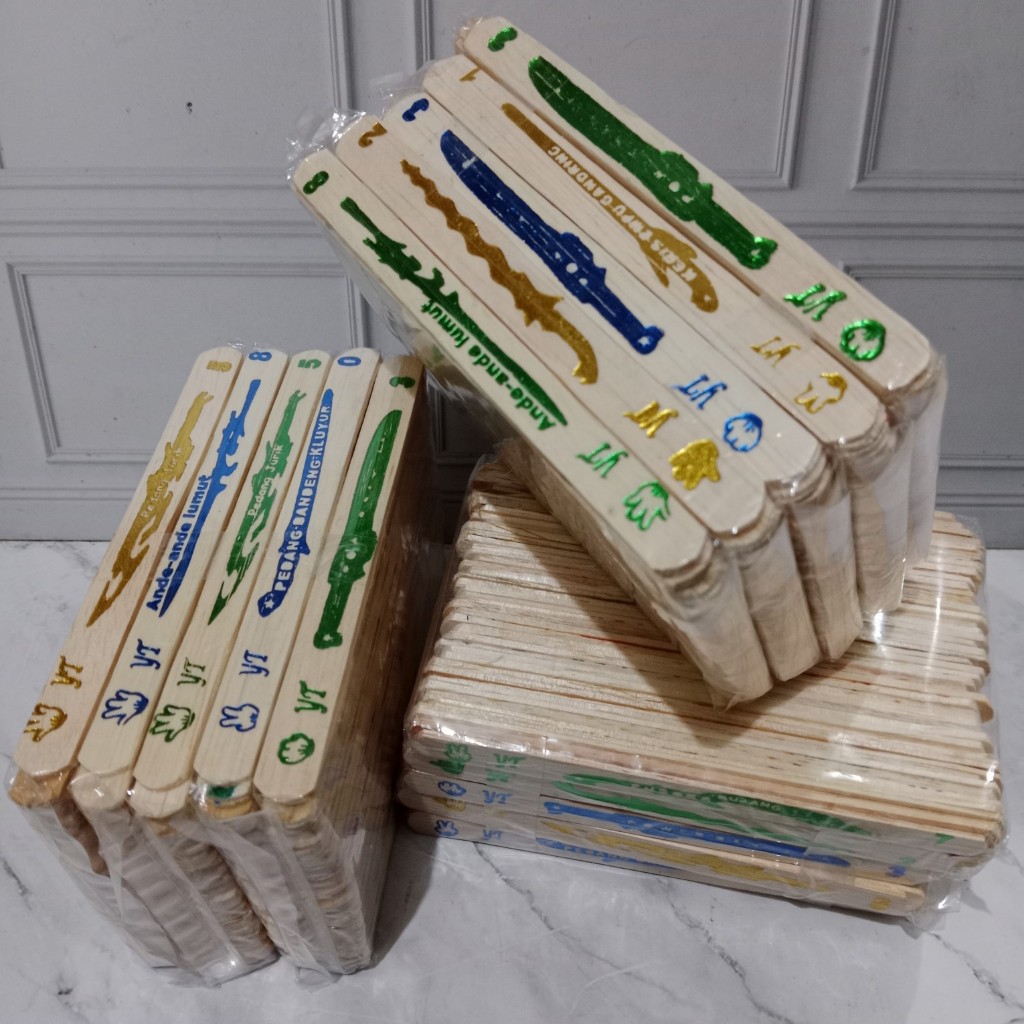 250Pcs Mainan Stik Adu Sablon Pedang
