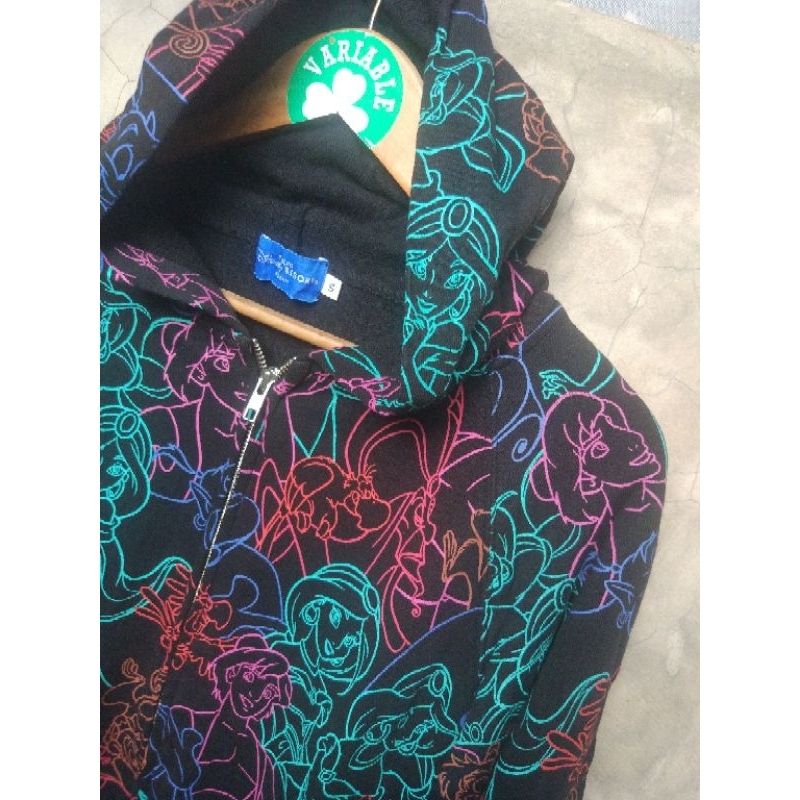 hoodie zip disney resort full print aladdin size S konds like a new unisex