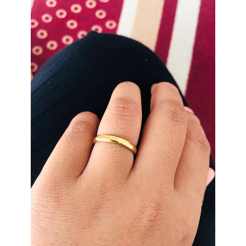 cincin polos titanium motip emas 99