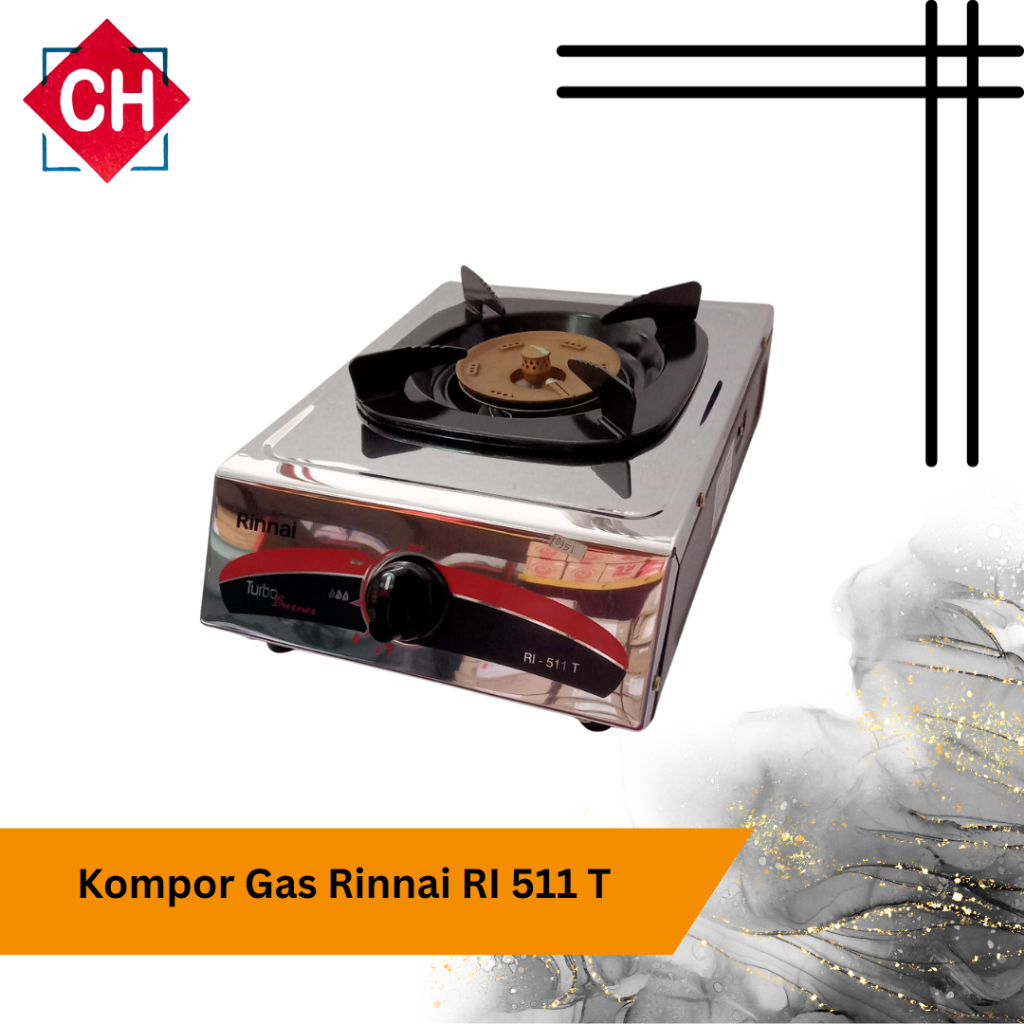 Kompor Gas Rinnai 1 Tungku RI 511 T/Kompor Gas Portable/Kompor Gas Stainless/Alat Masak Camping