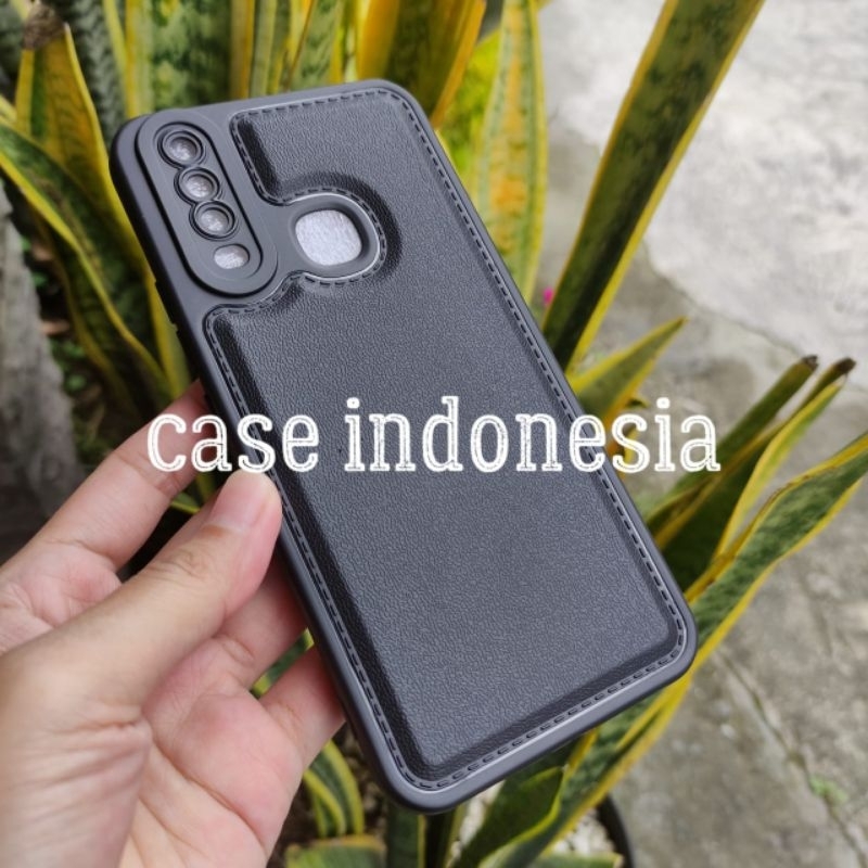 Soft Case Silikon Case Black Leather Vivo Y12 Vivo Y15 Vivo Y17