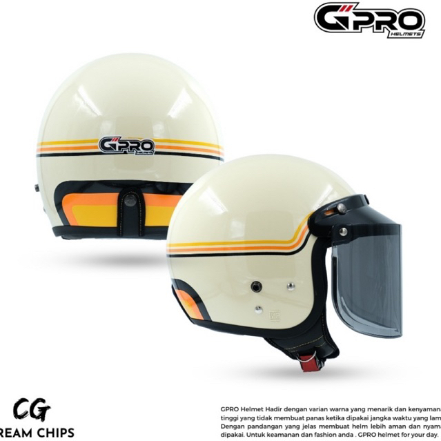 Gpro Helm Bogo Classic Original SNI - Pria dan Wanita Cepol Hijab - Retro Style, Semua Ukuran #30