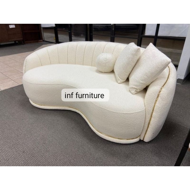 sofa cantik kacang sofa lengkung sofa cantik kain wool bludru I sofs butik sofa salon dll