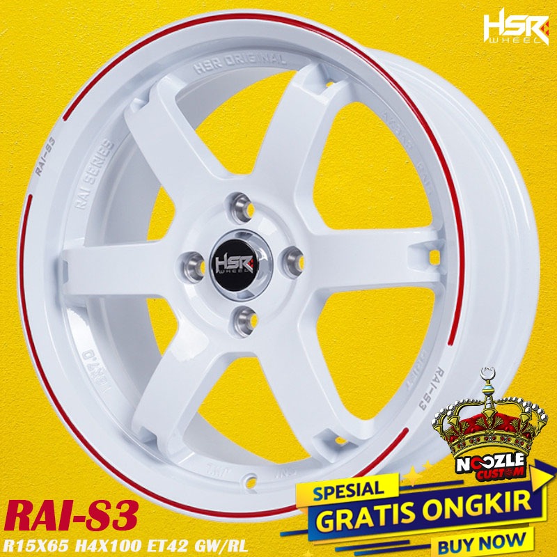 Velg Mobil Livina Mobilio R15 Lubang 4 PCD 100 Single PCD Pelek HSR Ring 15