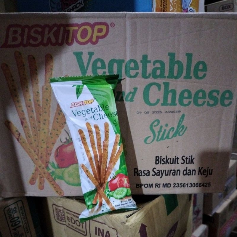 

BISKITOP Vegetable and cheese stick harga satuan 1 pics@50gram