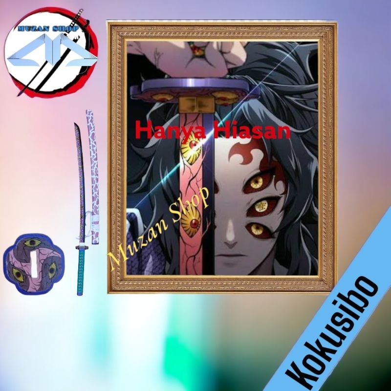 Mainan pedang kayu KOKUSIBO DEMON SLAYER