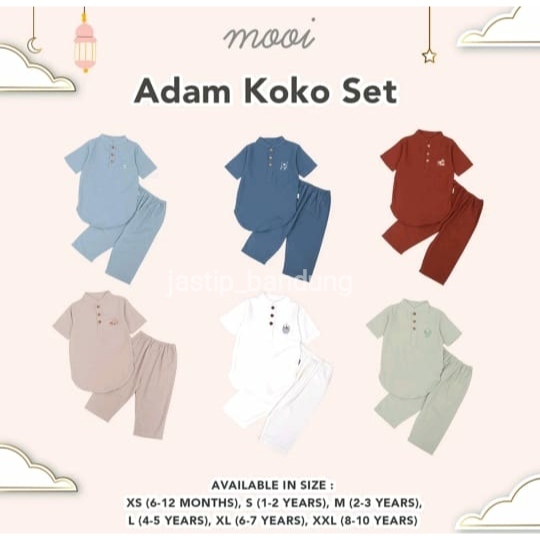 Mooi Adam Koko Set / Mooi Baju Koko Anak Laki Laki / Adam Koko Set Mooi / Mooi Adam Koko Set Setelan