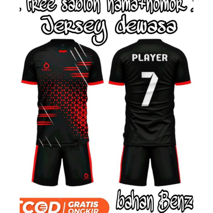 Promo Merakyat  Jersey Olahraga Futsal Baju Bola Dewasa Free Nama Nomor Punggung