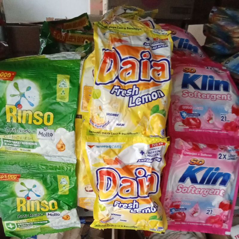 SoKlin bubuk/Rinso bubuk/Daia bubuk rentengan