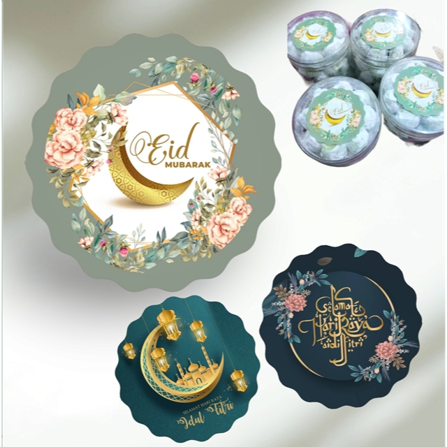 

Stiker Lebaran cromo / Eid mubarak / Idul fitri bulat / Label cookies