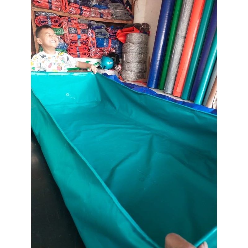 terpal kolam kotak ukuran 1x2xT.50 cm bahan orchid semi karet