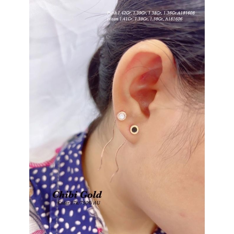 CHIBIGOLD - Anting Telusup atau serut BVL emas ASLI ITALY A181608 - chibigold