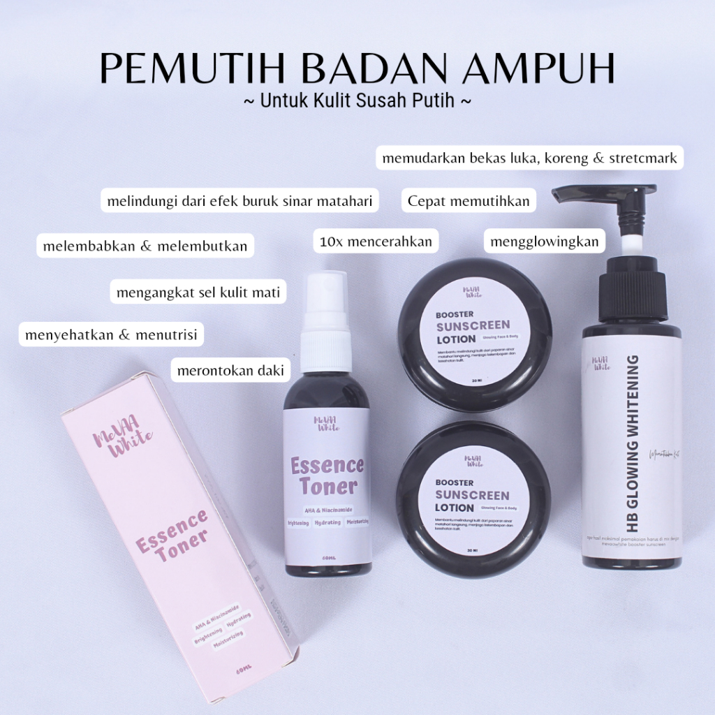 PAKET PEMUTIH BADAN CEPAT Handbody Body Lotion Bibit Pemutih Ampuh HB Whitening Perawatan Tubuh Untu