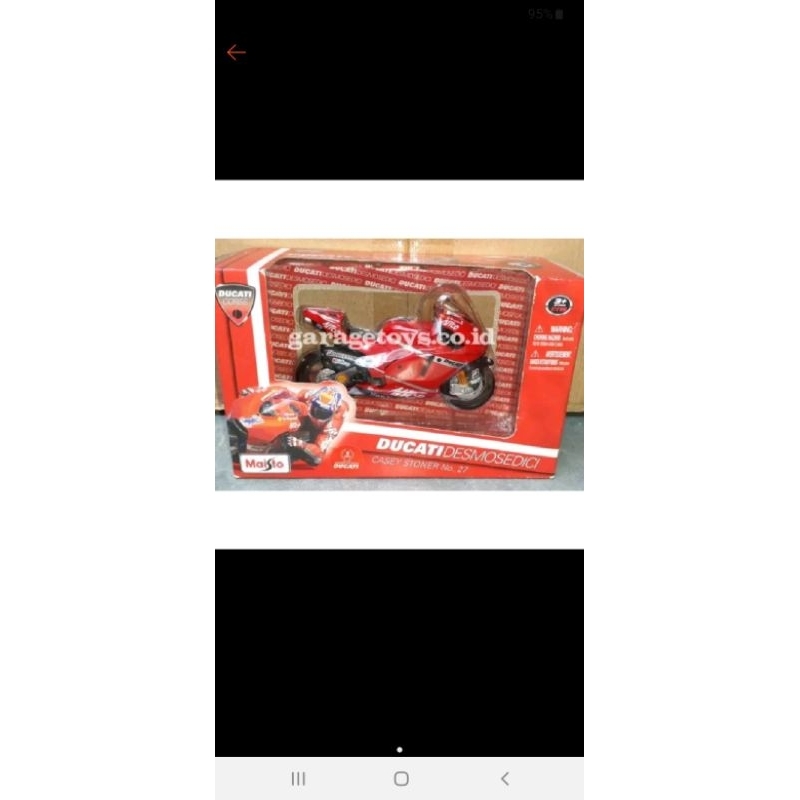 Maisto 1:18 Diecast MOTOGP 2007 Ducati Desmosedici Casey Stoner World Champions