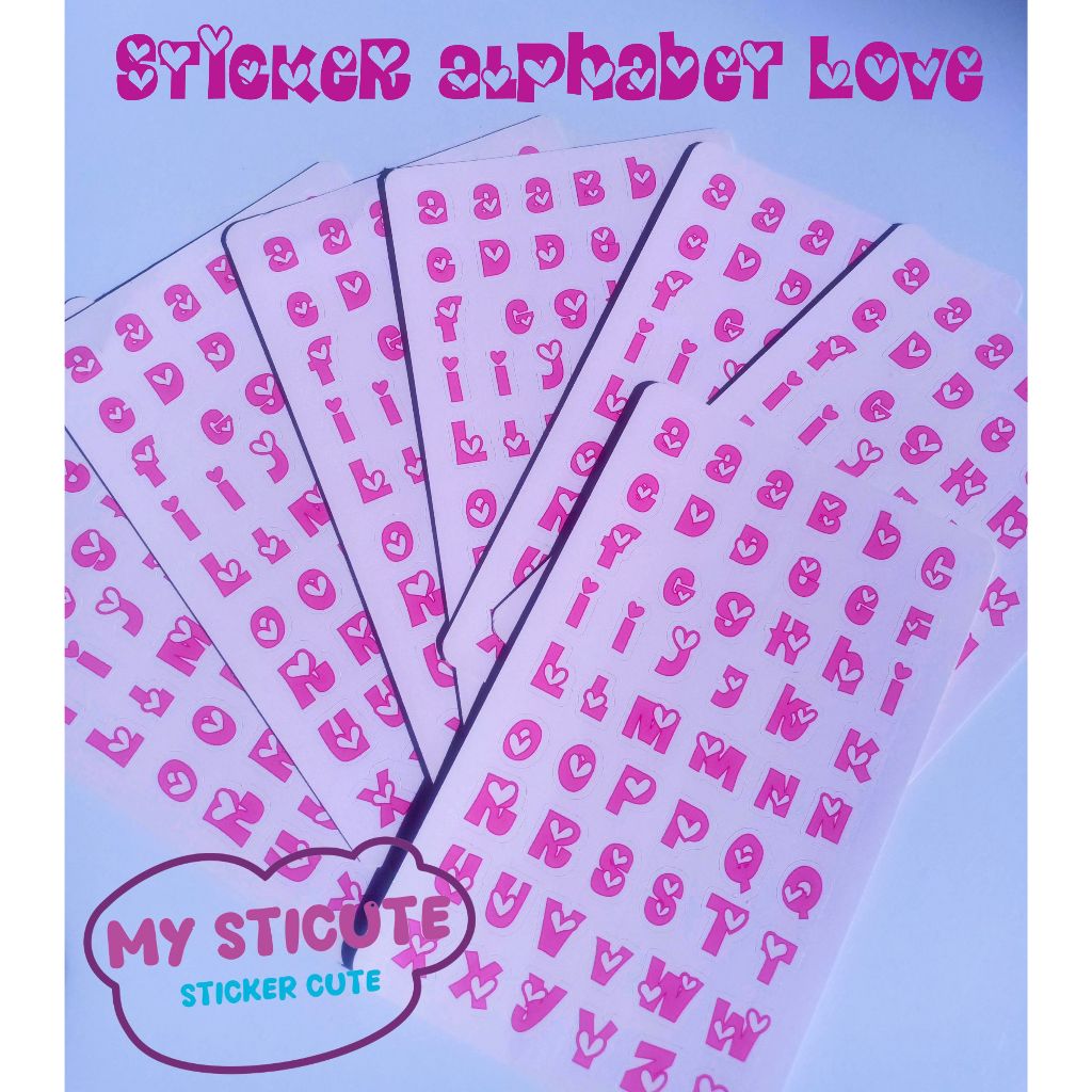 

(Beli 3 gratis 1)My StiCute Sticker Sheet Alphabet Love Heart