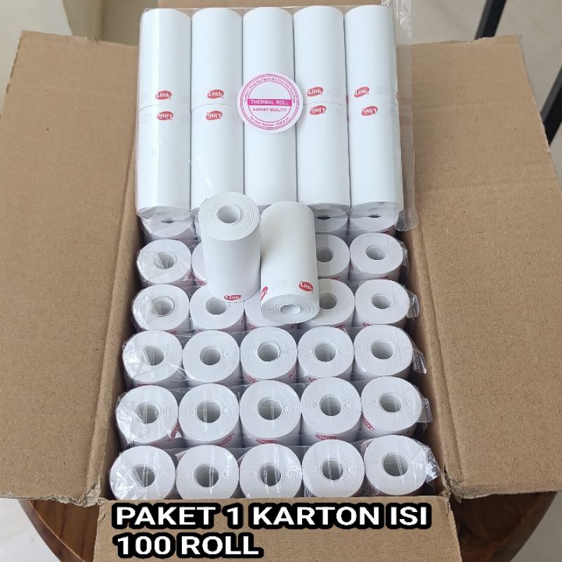 

KERTAS THERMAL EDC LOGO LINK 57X30 PAKET 1 KARTON/ ISI 100 ROLL