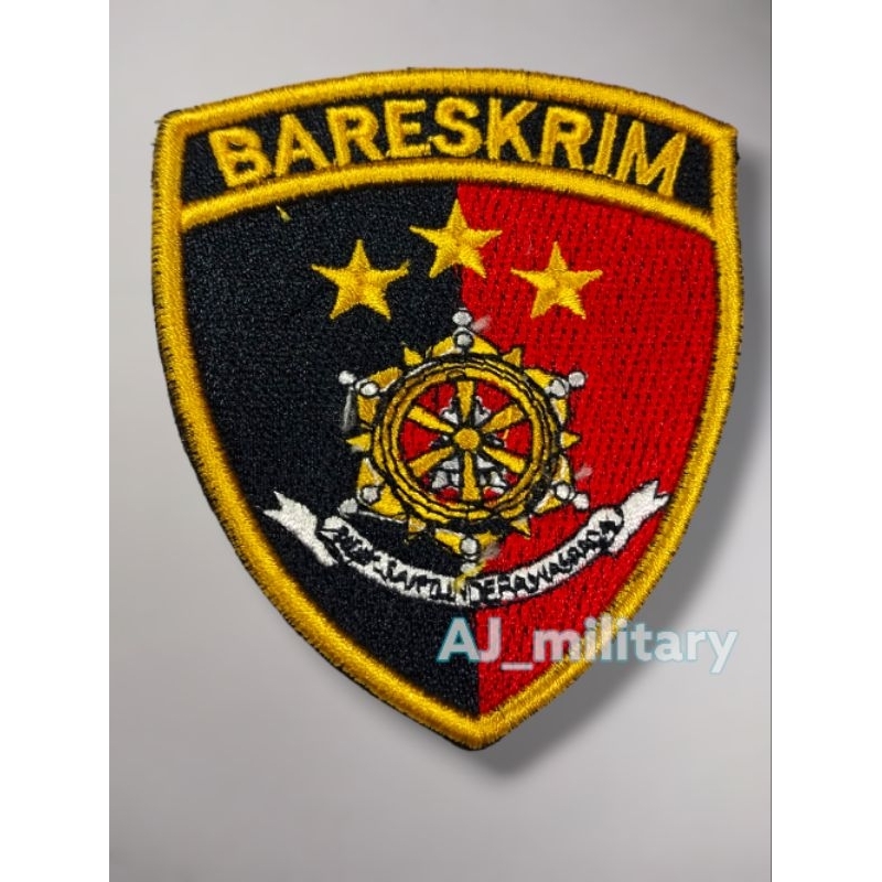 emblem bordir logo bareskrim polri timbul 3D