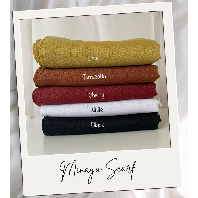 Minaya Scarf - Lime - Terracotta - Basic Color | Hijab Baby Paris Premium | Plain Square Hijab | Hij