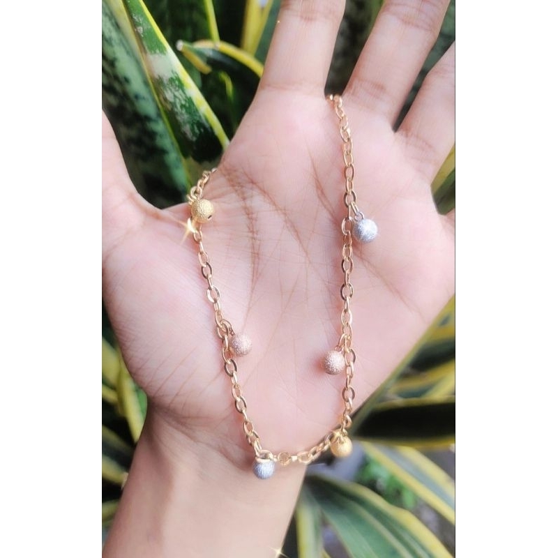 Gelang Kaki Bola Pasir Emas 8k