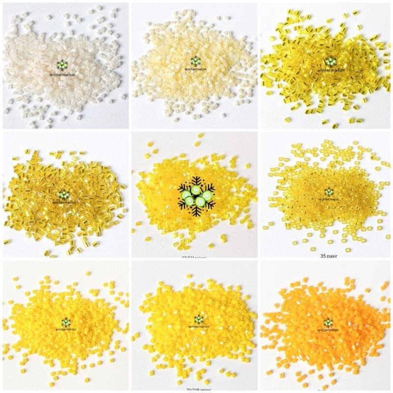 5 gram Payet Jepang Matsuno Glass Beads MGB Original Warna Kuning / Payet Kebaya / Hiasan Kebaya / P