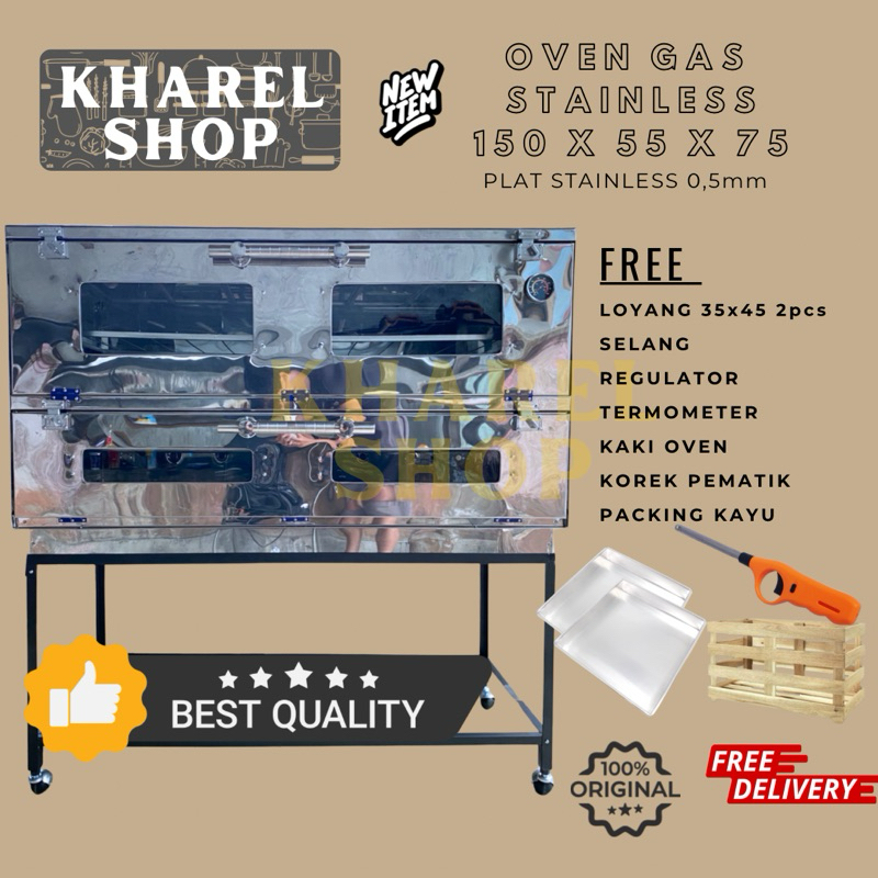 OVEN GAS STAINLESS 150 x 55 x 75 TEBAL 0,5mm full