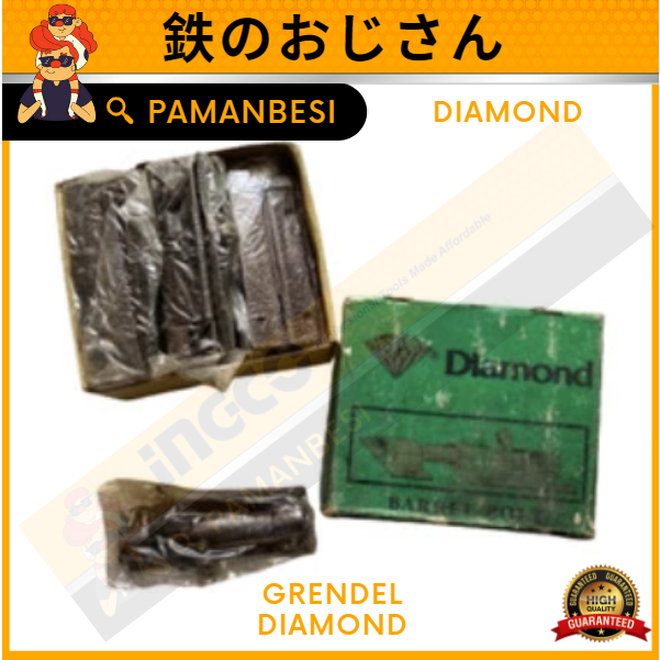 Diamond Grendel Slot Hitam Jendela Pintu 5" Inch Tower Bolts