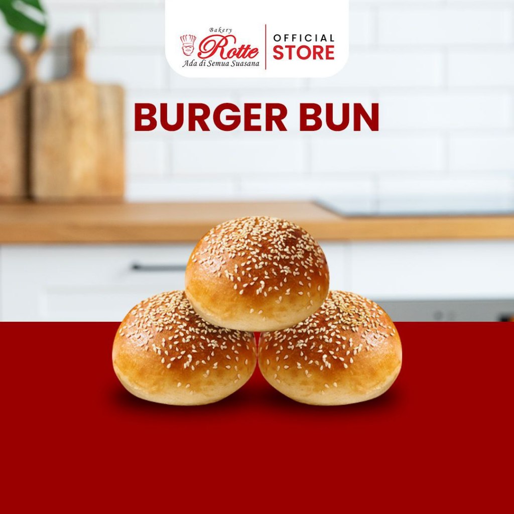 

Paket Isi 10 Roti Burger Bun Rotte Bakery Berat Satuan 50gr