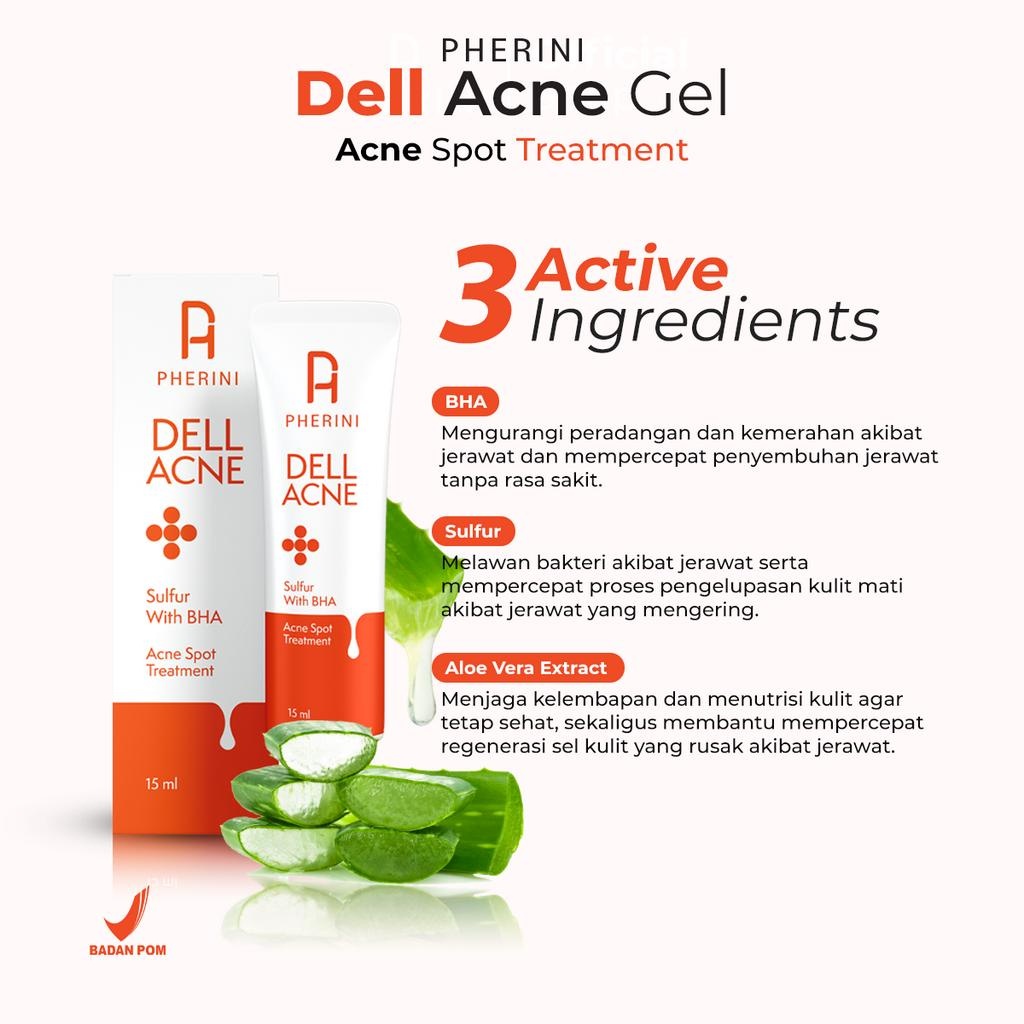 PHERINI Dell Acne Gel - Acne Spot Treatment - Obat Totol Jerawat dan Bekas Jerawat BPOM